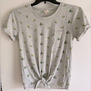 J.Crew avocado print tie tee, small